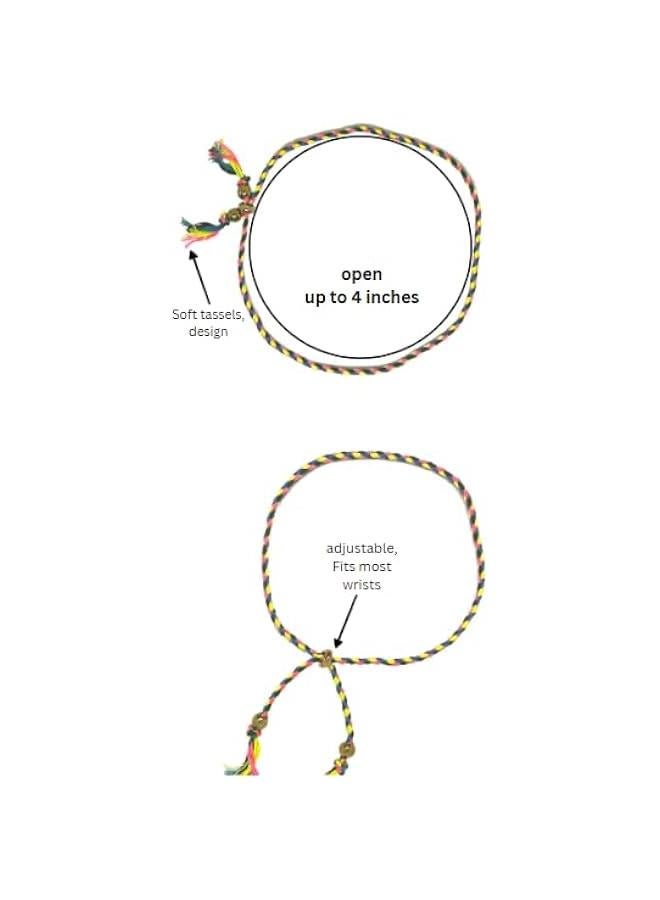 Arabest 20 PCS Value Pack Adjustable Woven Handmade Rope Bracelet Woven Cotton Rope Tassel Friendship Bracelets - Image 3