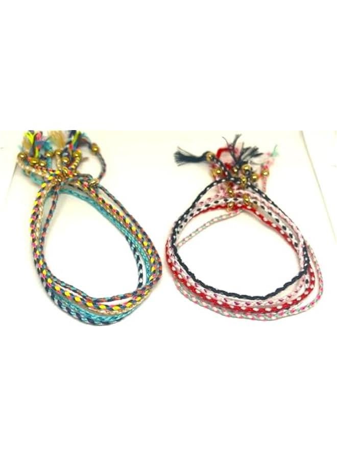 Arabest 20 PCS Value Pack Adjustable Woven Handmade Rope Bracelet Woven Cotton Rope Tassel Friendship Bracelets - Image 4