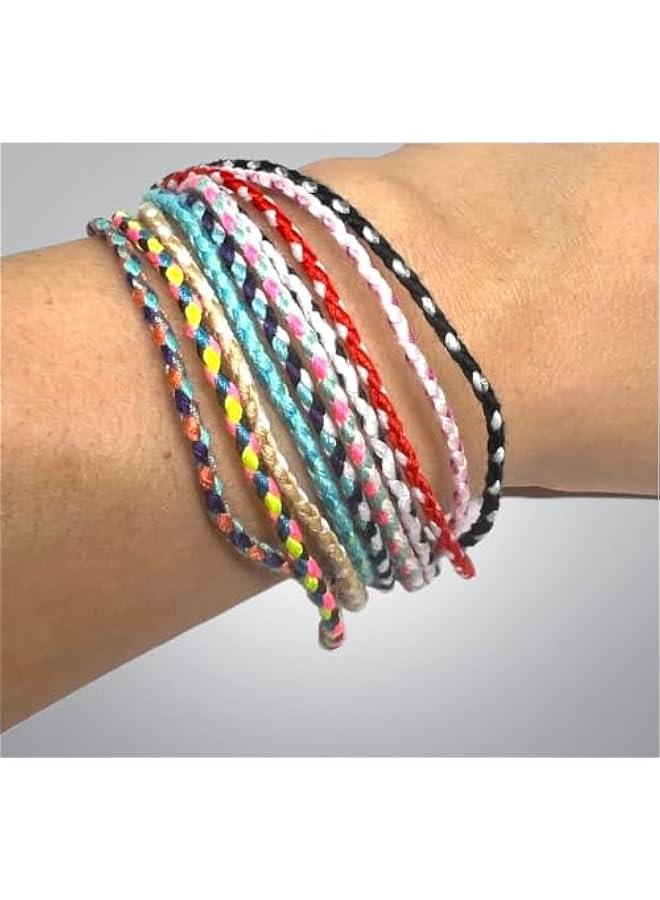 Arabest 20 PCS Value Pack Adjustable Woven Handmade Rope Bracelet Woven Cotton Rope Tassel Friendship Bracelets - Image 5