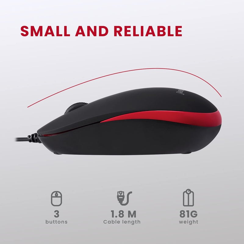 Perixx PERIDUO-212 Wired Mini Keyboard and Mouse Set, USB Connection, Black, US English Layout - Image 4