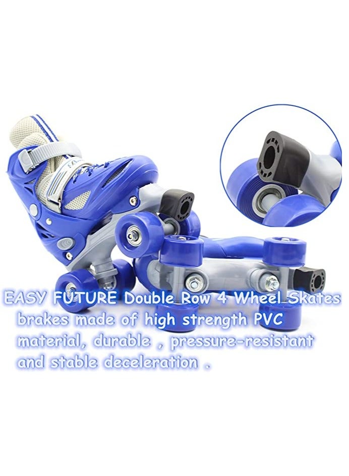 EASY FUTURE Roller Skates Adjustable Size Double Row 4 Wheel Skates for Outdoor Indoor Children Skates for Boys And Girls Blue Colour - Image 4