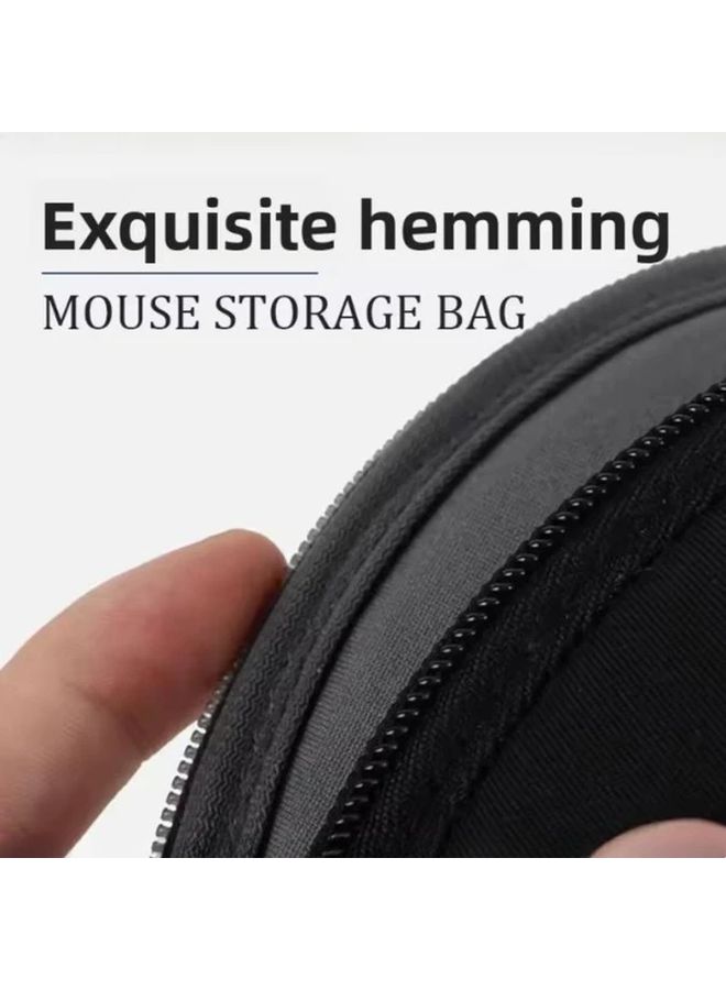 Dark Gray 2 In 1 Foldable Mouse Pad And Storage Case With Zipper Portable Cable Organizer - Image 4
