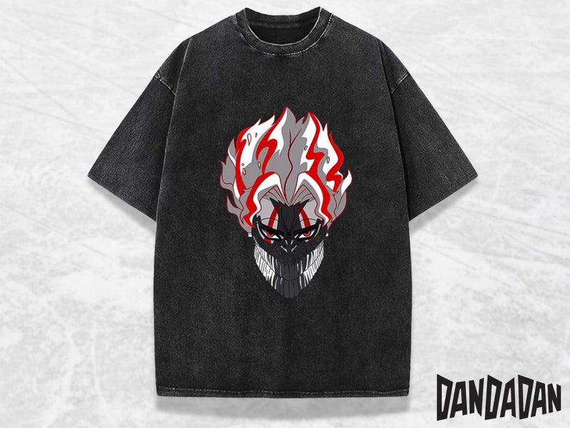 Europe And America New Dandadan Animation Cartoon Printing Summer Washed Retro Cotton Short-Sleeved T-Shirt Top - Image 5