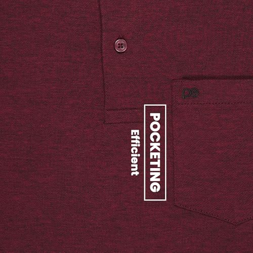 Peter England Men's Premium Branded Regular Fit Half Sleeve Polo T-Shirt with Pocket | Cotton Rich | Birds Eye Interlock Weave Maroon - Image 5