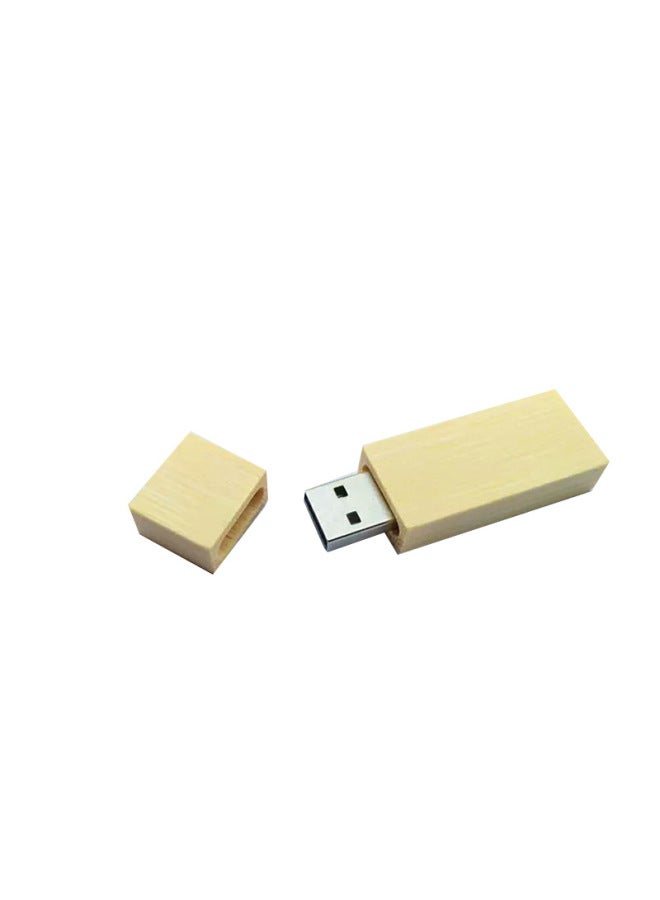 High-speed U Disk 32G Personalized Creative Walnut Wood U Disk Large Capacity School Gift Music USB Disk-Color:Natural Bamboo-Capacity:8GB - Image 1