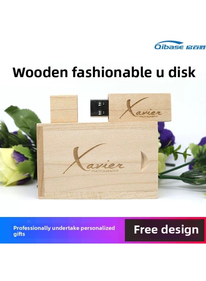 High-speed U Disk 32G Personalized Creative Walnut Wood U Disk Large Capacity School Gift Music USB Disk-Color:Natural Bamboo-Capacity:8GB - Image 2