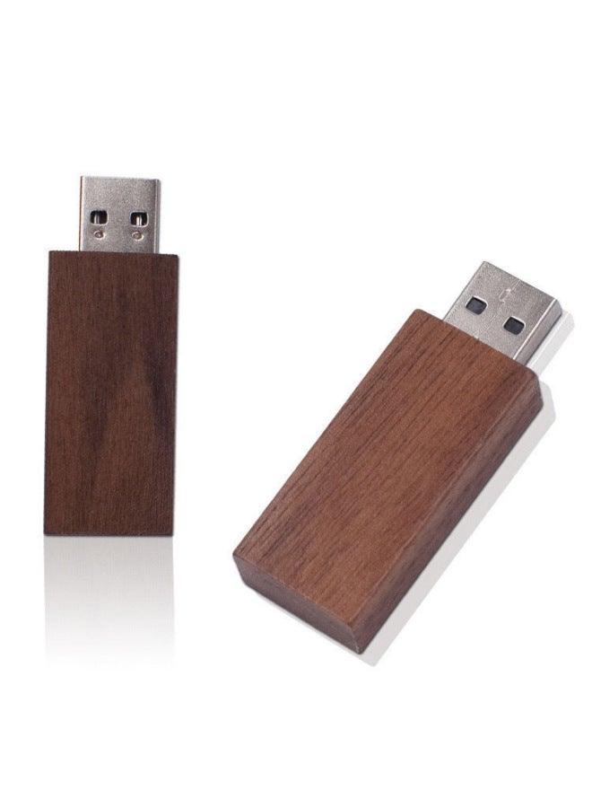 High-speed U Disk 32G Personalized Creative Walnut Wood U Disk Large Capacity School Gift Music USB Disk-Color:Natural Bamboo-Capacity:8GB - Image 3