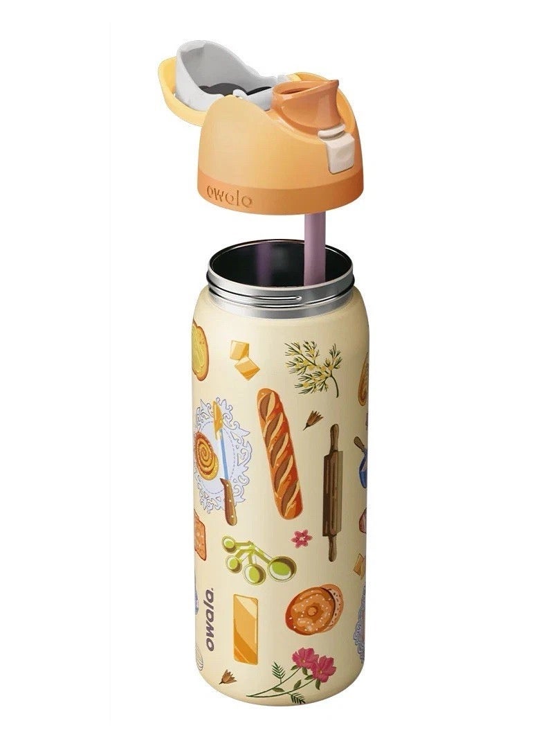 Owala （Brunch Bunch32oz）FreeSip Insulated Stainless Steel Water Bottle with Straw for Sports, Travel, and School BPA-Free Sports Water Bottle - Image 3