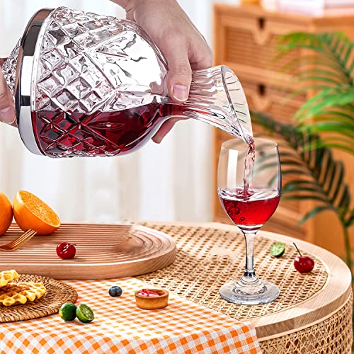 paysky spinning wine decanter, 45 oz crystal rotating wine decanter with gift box, for wedding gift, birthday, banquet, supper - Image 5