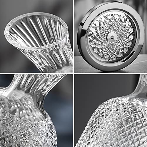 paysky spinning wine decanter, 45 oz crystal rotating wine decanter with gift box, for wedding gift, birthday, banquet, supper - Image 4