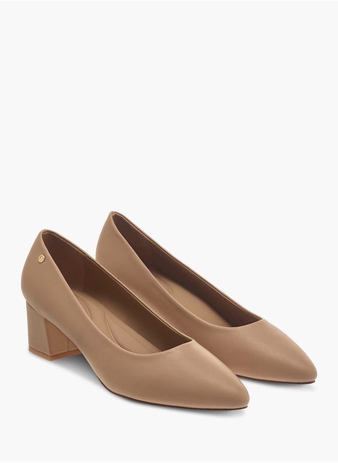 Flora Bella By Shoexpress - Womens Solid Slip-On Pumps With Block Heels - Image 1