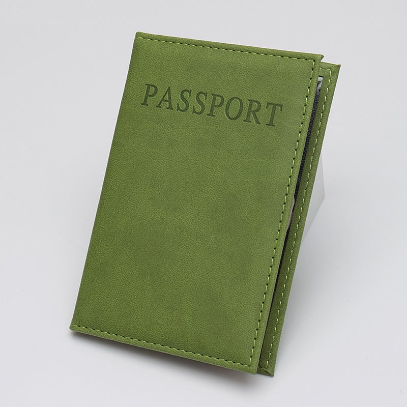 Custom Logo Leather Passport Holder Light green 