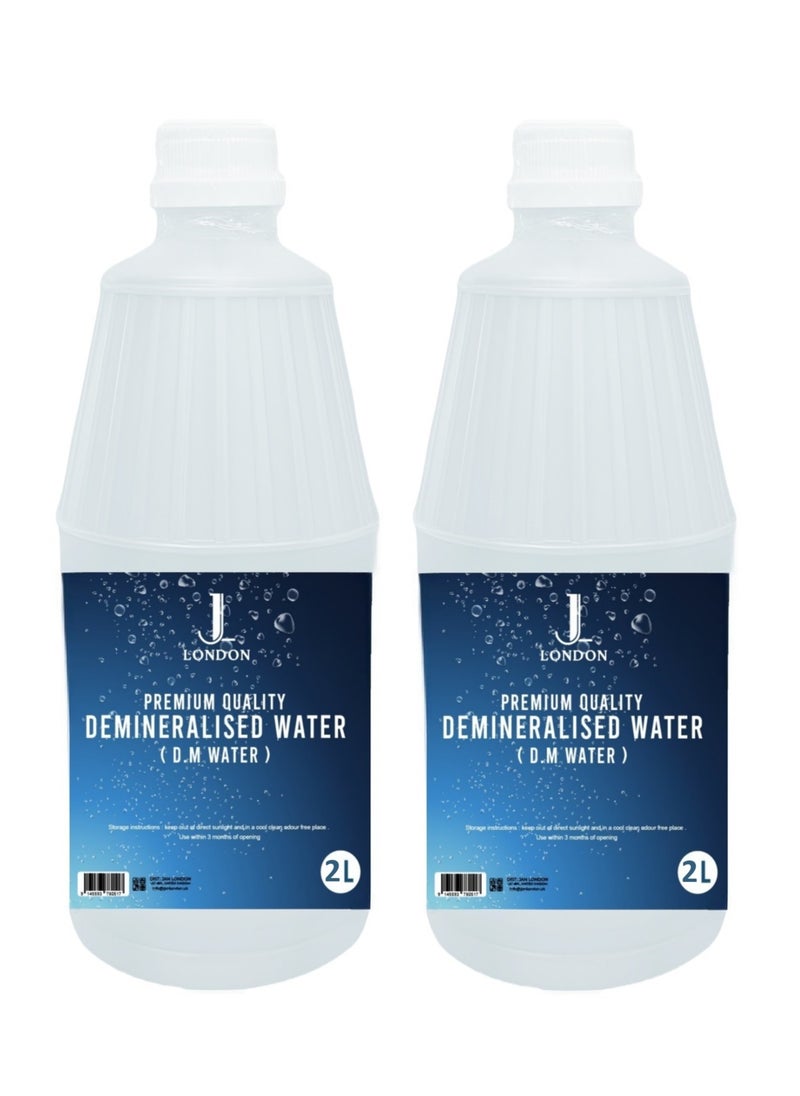 JAN LONDON - Demineralized Water: Premium Quality Demineralised Solution for Cosmetics, Irons, Steam Cleaners, Car Batteries, Radiators, Cleaning, and Aquariums - 2x 2 Litres - Image 1