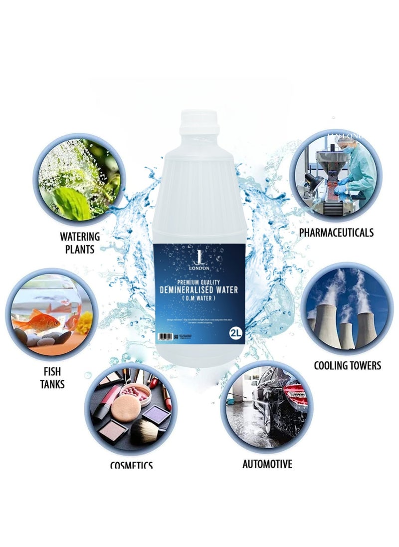 JAN LONDON - Demineralized Water: Premium Quality Demineralised Solution for Cosmetics, Irons, Steam Cleaners, Car Batteries, Radiators, Cleaning, and Aquariums - 2x 2 Litres - Image 1
