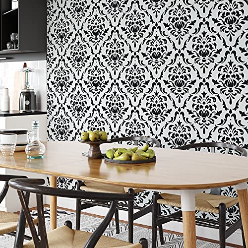 Stencil Revolution Damask Floral Stencil - DIY Wallpaper Alternative - Damask Walls, Damask Pattern, Damask Wall Stencil, Wall Stencils - Image 3