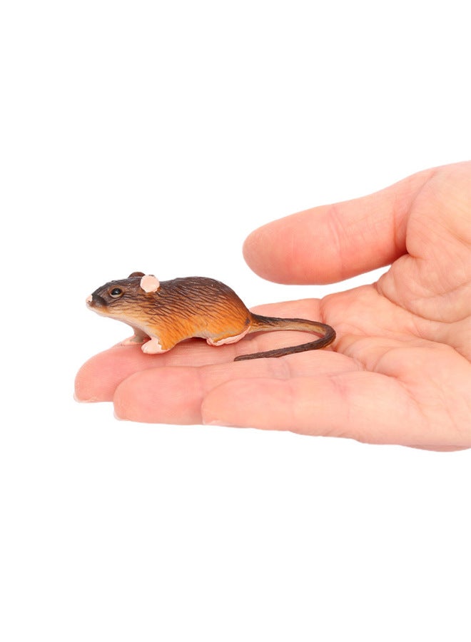 Simulation Animal Model Squirrel Mole Raccoon Red Panda River Otter Tree Kangaroo Ferret Cognitive Plastic Toy-Color:PL127-2327 Mouse  - Image 1