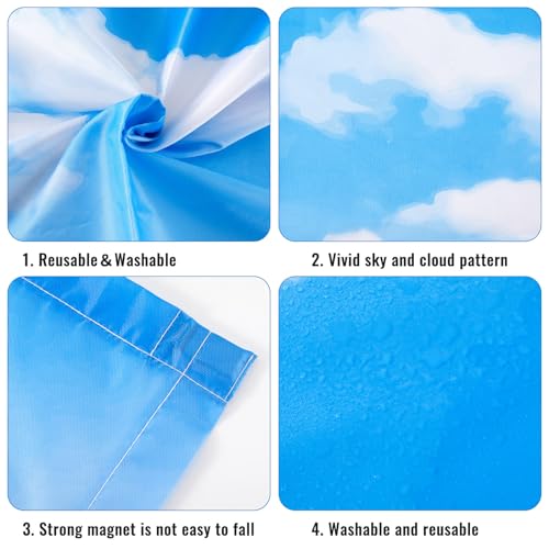Hortsun 12 Pcs Fluorescent Light Covers Bulk, 4 x 2 ft Magnetic Fluorescent Drop Ceiling Lighting Covers Light Filter Shade for Home, Office, Hospital, School Classroom Decoration(Blue Sky Cloud) - Image 3