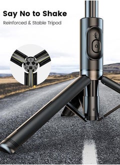 XiuWoo Selfie Tripod Stick with Light, Phone Holder Lightweight Tripod Stand, Remote Control Stable Stand Extendable Tripod Camera Phone Holder for Tiktok Vlog Youtuber Video Recording  - Image 4