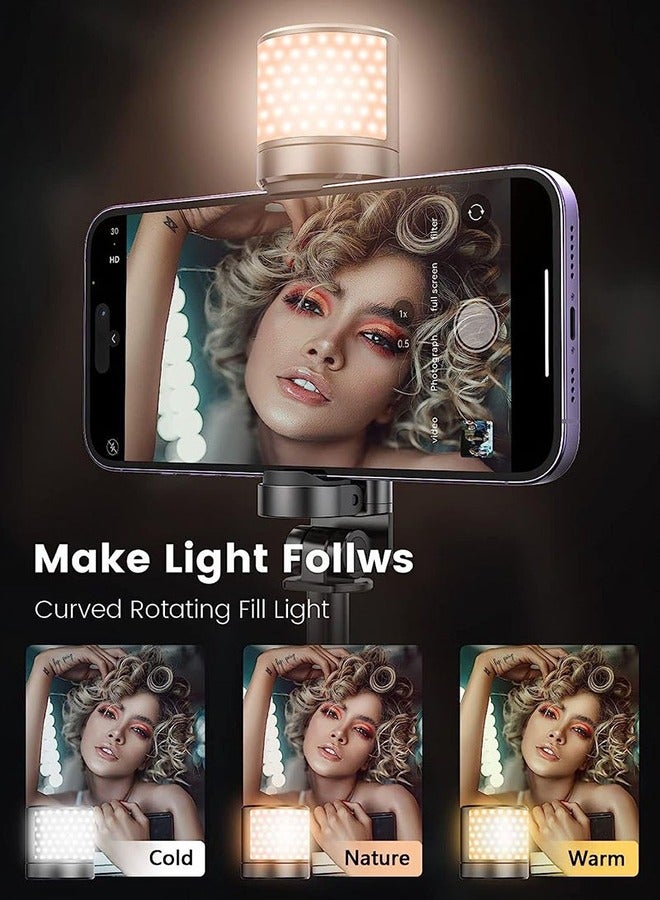 XiuWoo Selfie Tripod Stick with Light, Phone Holder Lightweight Tripod Stand, Remote Control Stable Stand Extendable Tripod Camera Phone Holder for Tiktok Vlog Youtuber Video Recording - Image 5