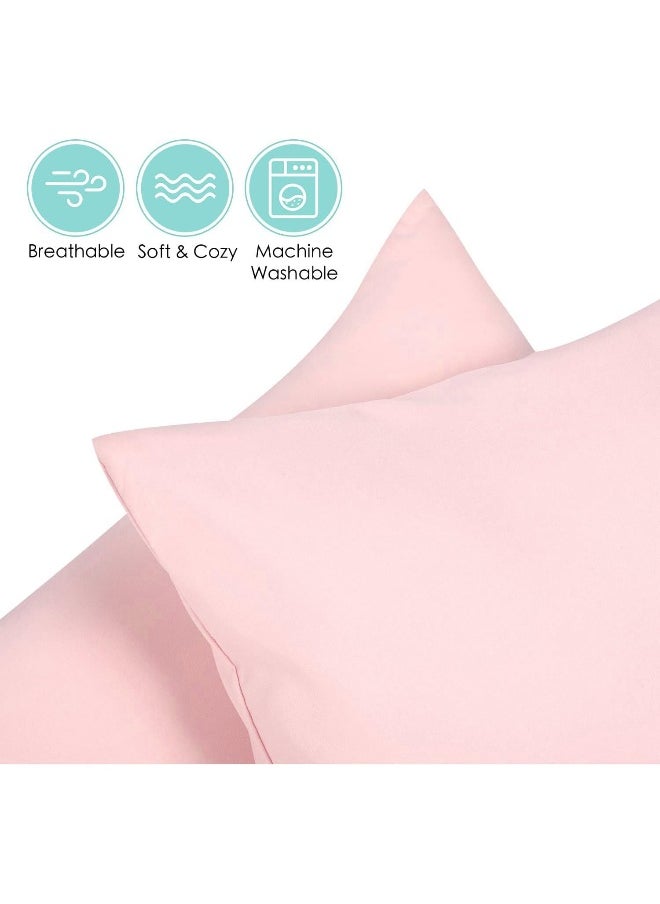 TILLYOU TILLYOU Toddler Pillowcase 2 Pack with Envelope Closure, 13" x 18" Silky Soft Microfiber Travel Kids Pillowcase for Boys and Girls, Pink  - Image 2