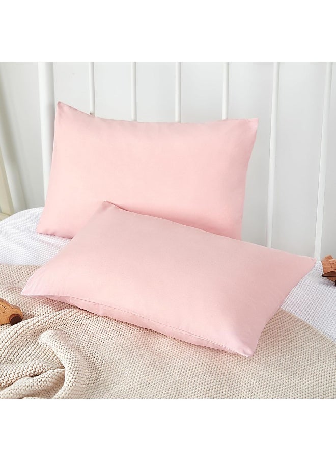 TILLYOU TILLYOU Toddler Pillowcase 2 Pack with Envelope Closure, 13" x 18" Silky Soft Microfiber Travel Kids Pillowcase for Boys and Girls, Pink  - Image 5