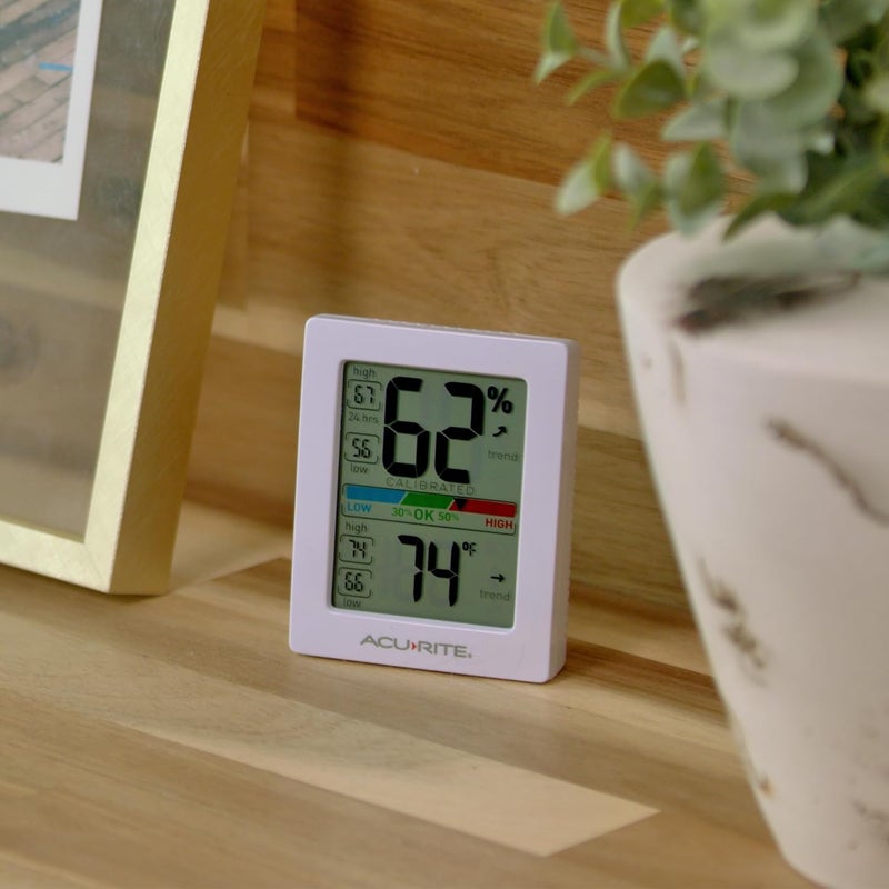 Acurite Digital Hygrometer with Indoor Monitor and Comfort Scale (01083M) Room Thermometer Gauge with Temperature Humidity, 3 x 2.5 Inches, White - Image 4