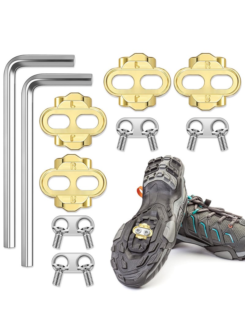 4 Pcs Bicycle Cleats with 2 Hex Wrenches for MTB Shoes, Compatible with Eggbeater, Candy, Mallet, and Smarty Pedals - Perfect for Cycling Enthusiasts! - Image 1