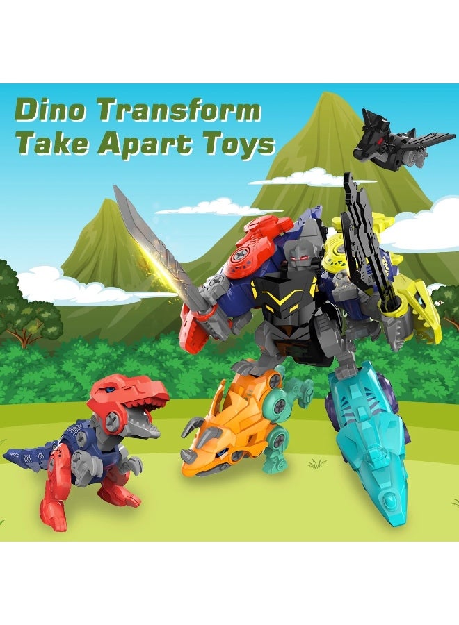 5 in 1 Take Apart Dinosaur Toy,Transformation Robot Constructor, Screw DIY Set Toys for 3~8 Years Old Kids - Image 3