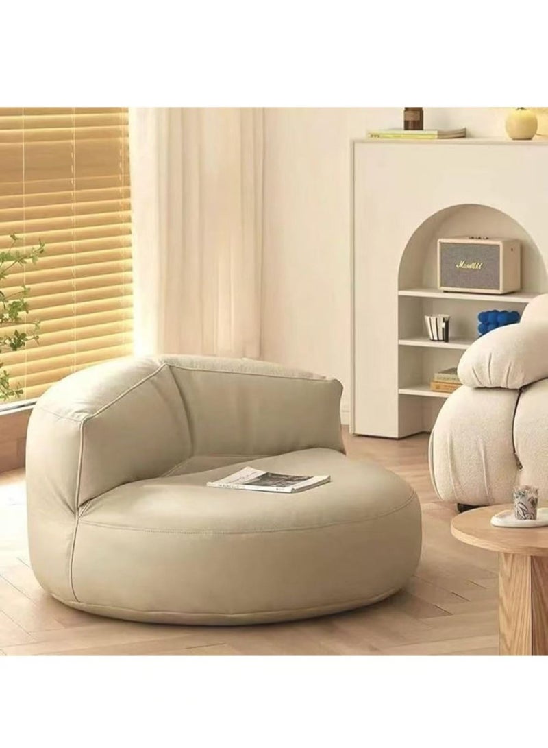 HAOWINS-PAN Luxurious and Stylish Lazy Sofa for Home Living Room Balcony Small Apartment, Curved Leather Sofa, Bean Bag Tatami