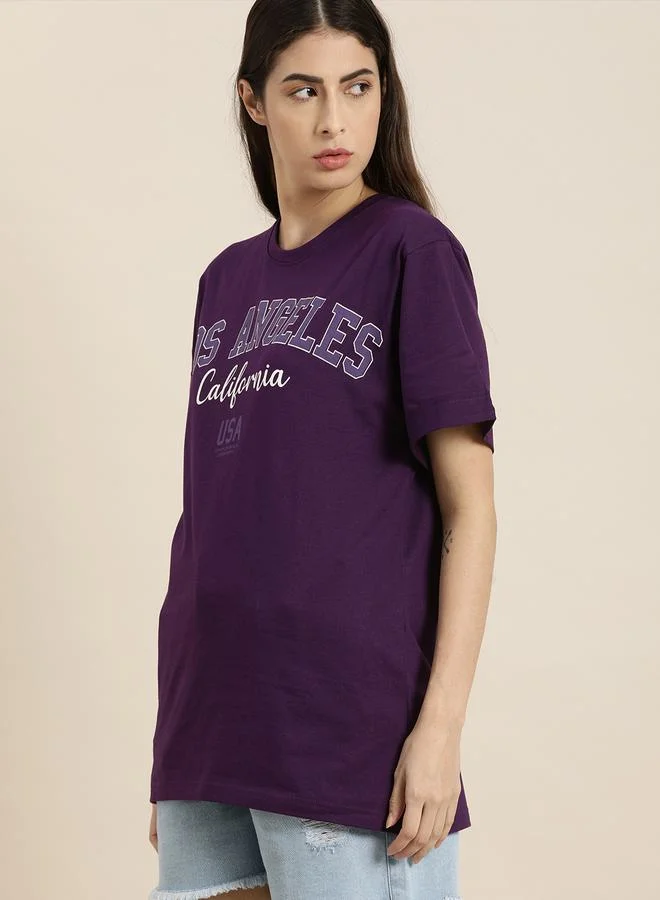 Dillinger Dillinger Oversized Typographic Print T-Shirt with Short Sleeves