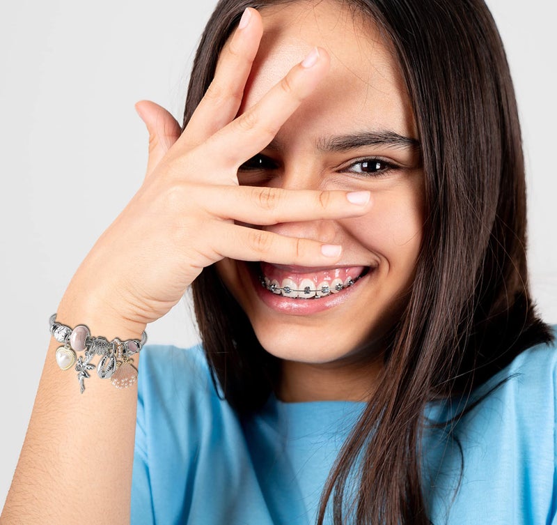 DS Charm Bracelets for girls,exquisite cute cartoon friendship bracelets Stainless Steel Bangle with birthday Gift box, Adjustable girls jewelry Suitable for holiday gifts (Silver-pink butterfly 2) - Image 5