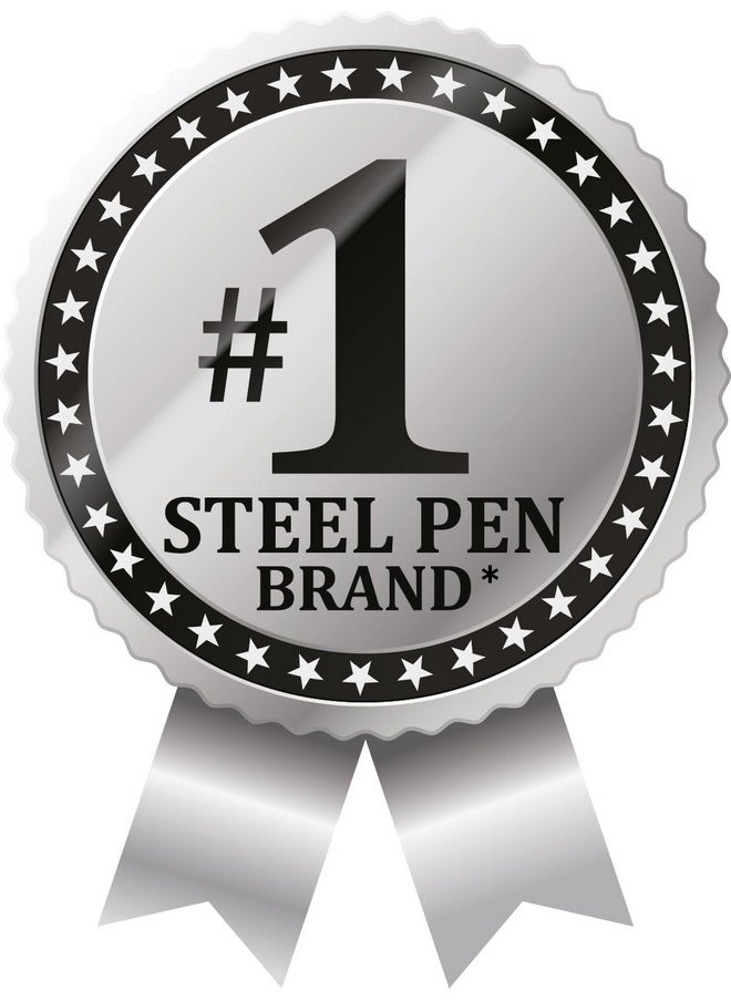 Zebra Pen Zebra Pen G-301 Retractable Gel Pen, Premium Stainless Steel Barrel, Medium Point, 0.7mm, Blue Ink, 4-Pack, (41324)  - Image 3