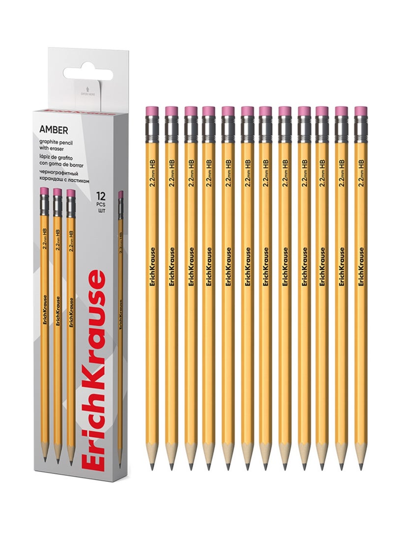 ErichKrause 12-Piece Amber HB Graphite Pencil - Image 1
