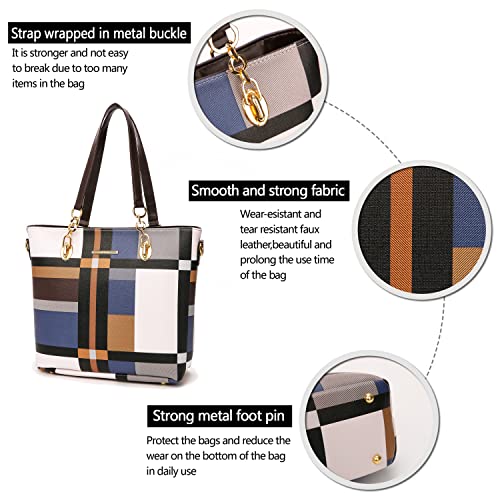 2E-youth Designer Purses and Handbags for Women Satchel Shoulder Bag Tote Top Handle Bag (gezi6-blue) - Image 5