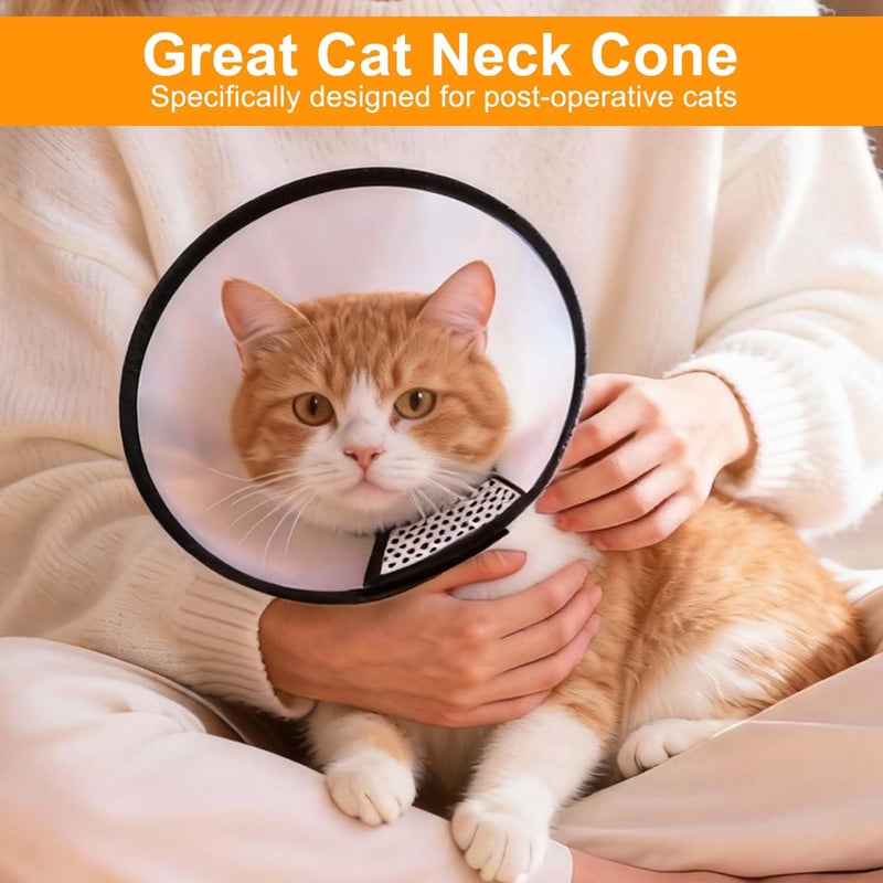 VOVIGGOL 2 Pack Cat Cones to Stop Licking, Cat E Collar Pet Cone for Cats After Surgery, Pet Elizabethan Collar Dog Head Cone Recovery Cone for Most Cats & Small Dogs (Size L, 5#) - Image 3