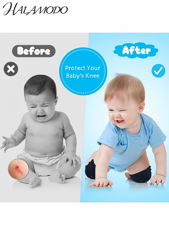 HALAMODO 5PCS Baby Crawling Knee Pads Non-Slip Baby Knee Protectors Comfortable Breathable High Elasticity Design for Toddlers Learning to Walk - Image 3