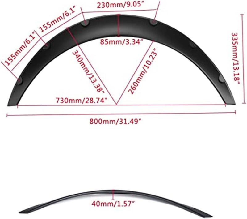Wivplex 4x Car Wheel Arch Fender Flares - Image 5