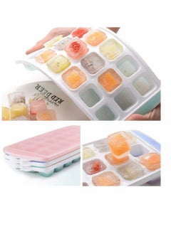 KASTWAVE Ice Cube Trays 3 Packs Flexible Silicone Ice Trays with Spill-Resistant Lids Easy Release Ice Trays Make 63 Ice Cube, BPA Free,Stackable,Dishwasher Safe  - Image 1