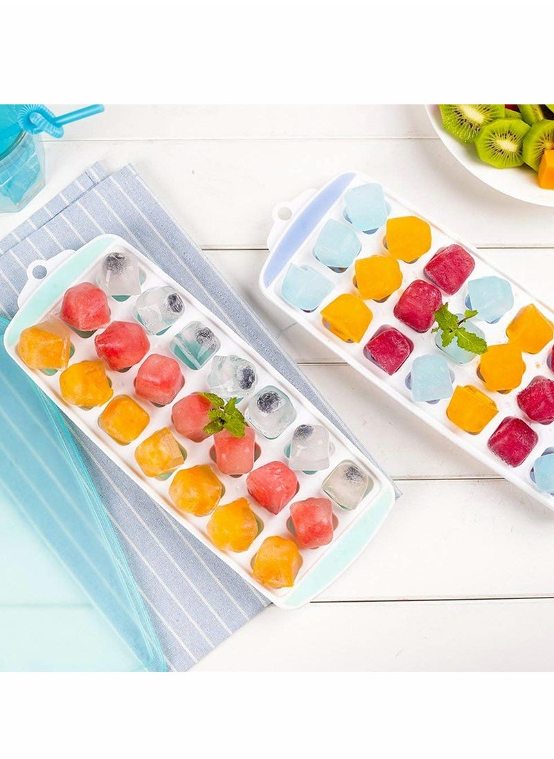 KASTWAVE - Ice Cube Trays 3 Packs Flexible Silicone Ice Trays with Spill-Resistant Lids Easy Release Ice Trays Make 63 Ice Cube, BPA Free,Stackable,Dishwasher Safe - Image 1