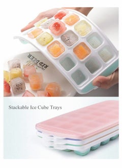 KASTWAVE Ice Cube Trays 3 Packs Flexible Silicone Ice Trays with Spill-Resistant Lids Easy Release Ice Trays Make 63 Ice Cube, BPA Free,Stackable,Dishwasher Safe  - Image 2