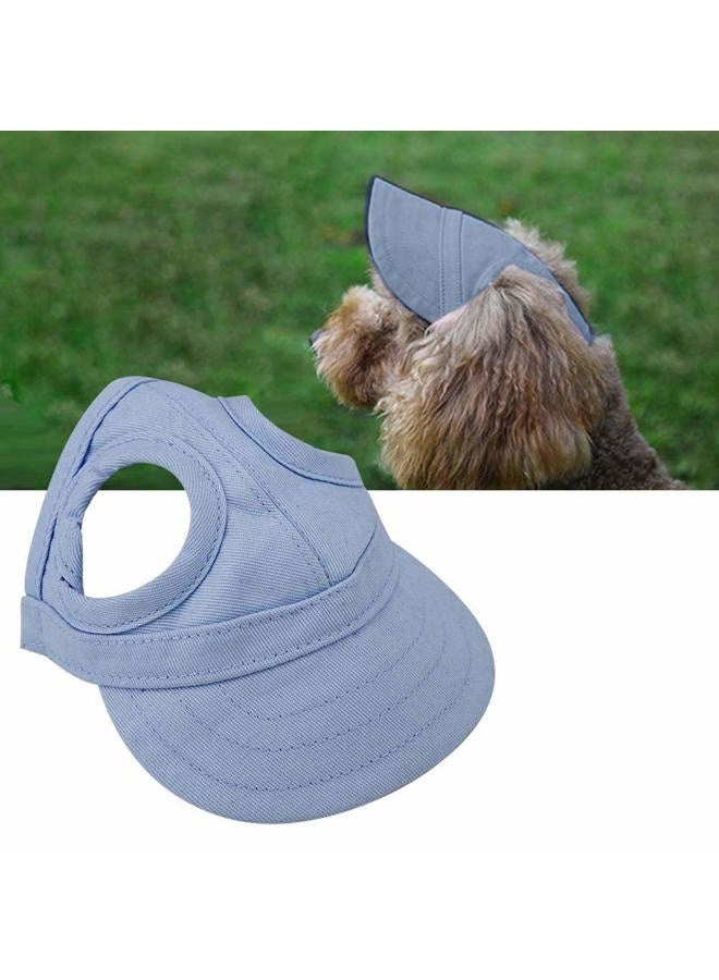 Fdit Pet Dog Sun Protection Visor Hat with Adjustable Strap Sport Hat (Blue L) - Image 5