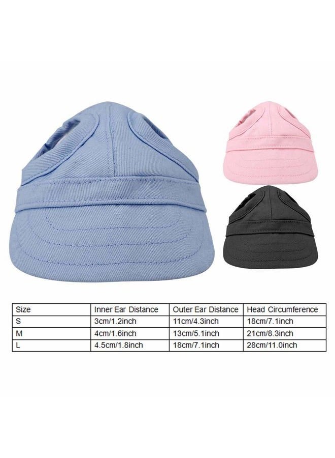 Fdit Pet Dog Sun Protection Visor Hat with Adjustable Strap Sport Hat (Blue L) - Image 2