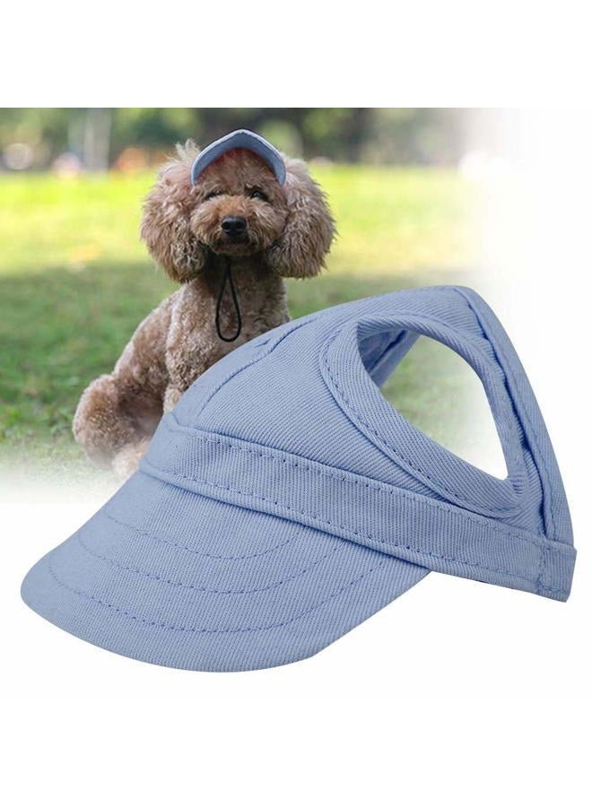 Fdit Pet Dog Sun Protection Visor Hat with Adjustable Strap Sport Hat (Blue L) - Image 4