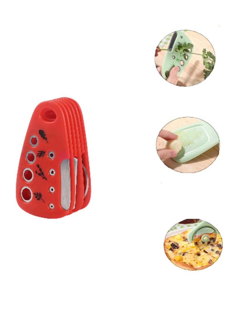 spa luxetique 6-in-1 Stainless Steel Kitchen Tool Set - Bottle Opener, Pizza Cutter, Herb Scissors & More | Dishwasher Safe, Space-Saving Hanging Design  - Image 4