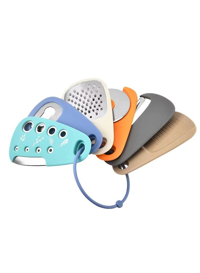 spa luxetique 6-in-1 Stainless Steel Kitchen Tool Set - Bottle Opener, Pizza Cutter, Herb Scissors & More | Dishwasher Safe, Space-Saving Hanging Design  - Image 1