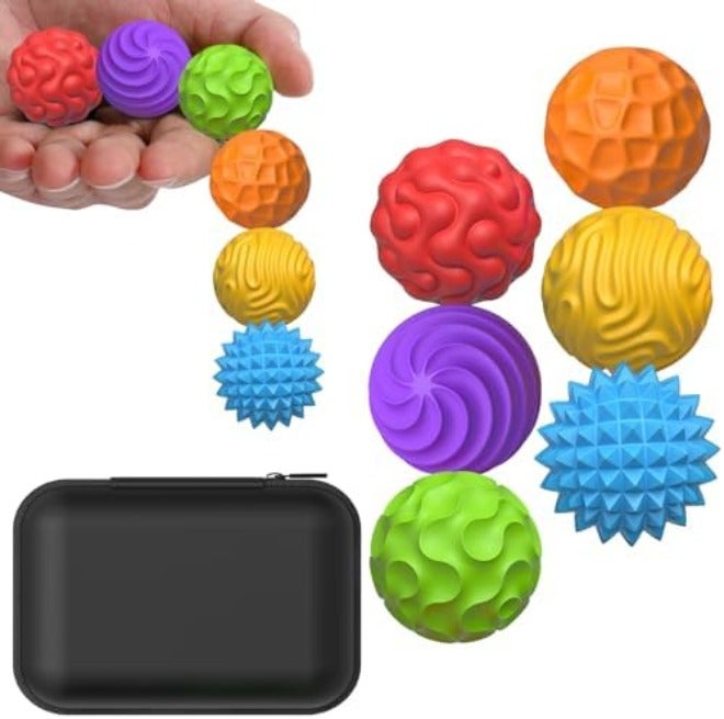 BUSOHA Silicone Fidget Balls - 4 Pack Fidget Toys Adults Sensory Toys Stress Balls for Adults Teens Gifts for Calming,Autism and ADHD  Office