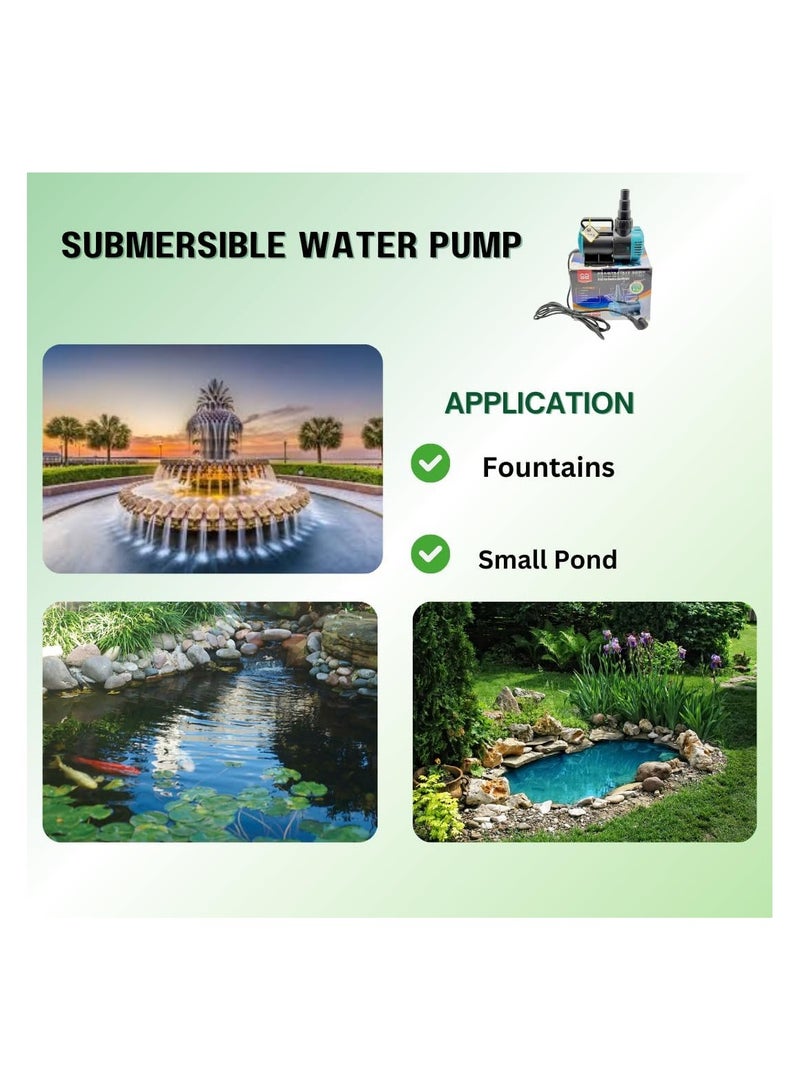 FG ZAIN, Water Submersible Pump YQB 6500, 7500 LPH, 155W, 6.5M Water Pumping Height, Submersible Aquarium Pump for Pond, Garden Fountain, Freshwater and Marine  - Image 3