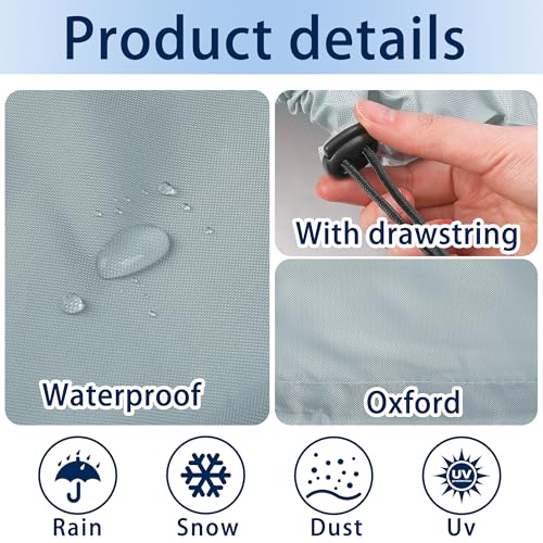 RunNico 2PCS RV Air Conditioner Cover Gray RV Air Conditioner Winter Cover with Drawstring Dustproof RV Roof Top AC Protection for Outside Travel - Image 3
