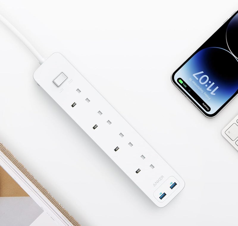 أنكر مقبس طاقة USB Anker 322 B2B - السعودية/الكويت/الإمارات/سنغافورة/ماليزيا/هونغ كونغ أبيض الإصدار 1 - Image 2