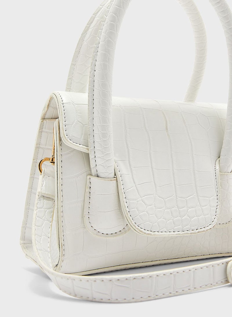 ELLA Croc Effect Mini Satchel Bag  - Image 4
